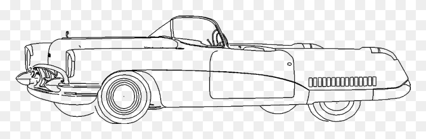 1001x277 Buick 50S Line Art, Серый, Мир Варкрафта Png Скачать