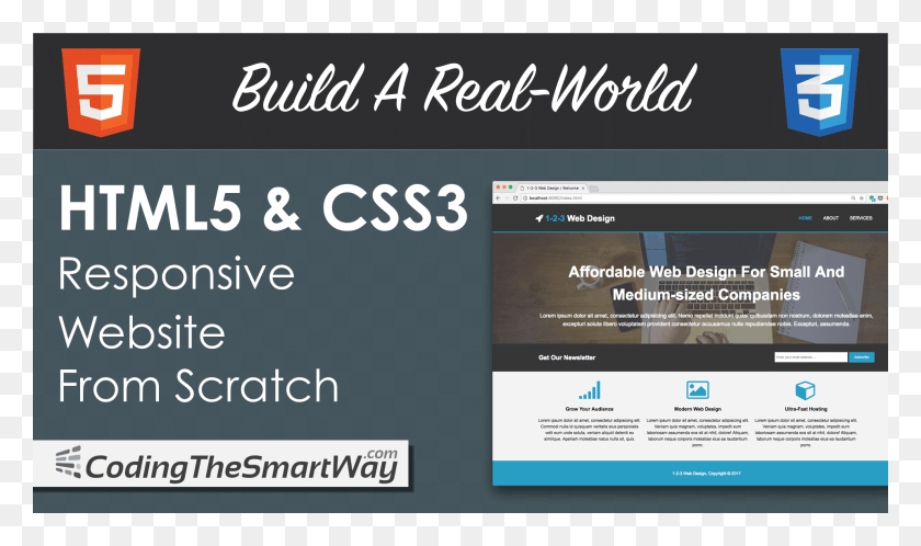 1920x1080 Build A Real World Html5 Amp Css3 Responsive Website Website From Scratch Html, Flyer, Poster, Paper HD PNG Download