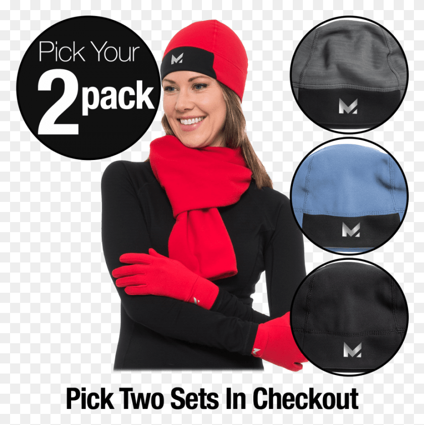 858x861 Build Your 2 Pack Of Radiantactive 3 Pc Beanie Scarf Beanie, Clothing, Apparel, Sphere HD PNG Download
