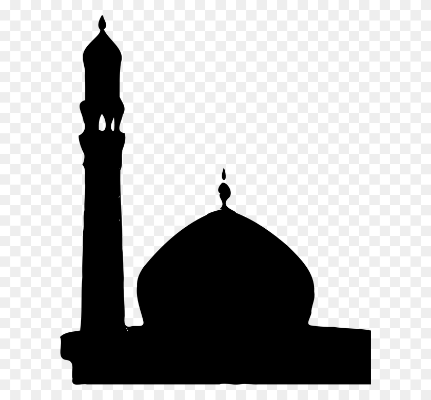 606x720 Building Black Silhouette Free Vector Graphic On Mosque Clipart, Gray, World Of Warcraft HD PNG Download