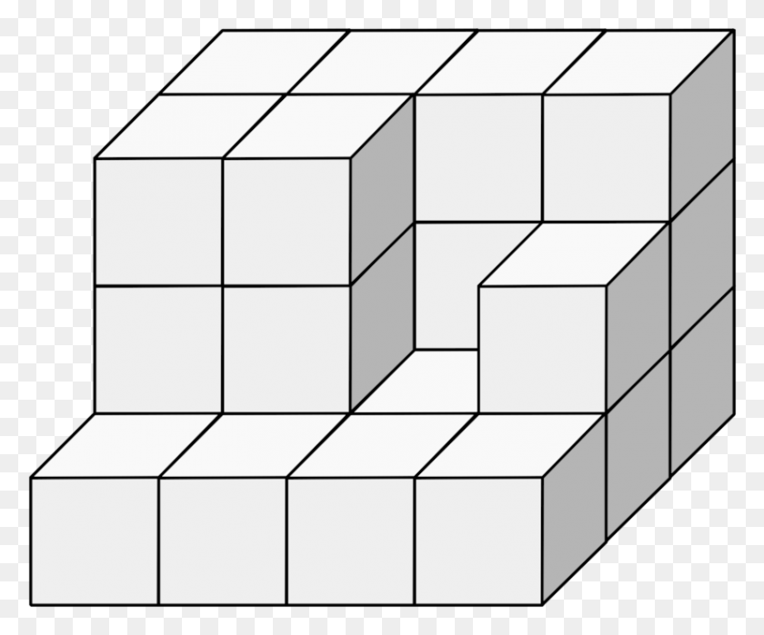 827x678 Строительный Куб Черно-Белый Арт-Деко Компьютерные Иконки Отношение Площади Поверхности К Объему, Дорожка, Дорожка, Мебель Hd Png Скачать