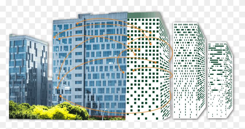 997x492 Building Digital Twin Small Commercial Building, High Rise, City, Urban HD PNG Download