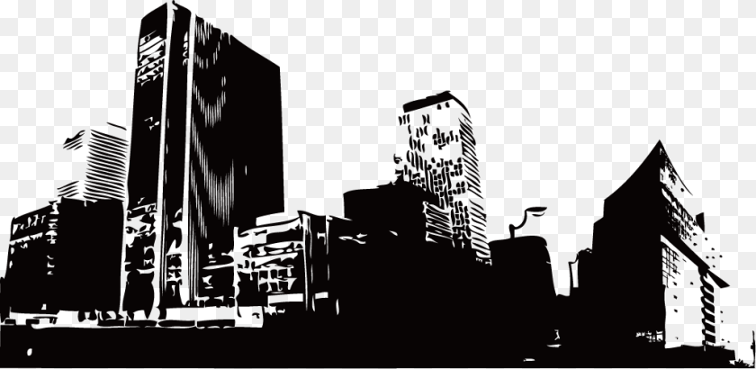 Building Euclidean Vector Building Sketch Black And White, Architecture, Office Building, Metropolis, Urban Clipart PNG