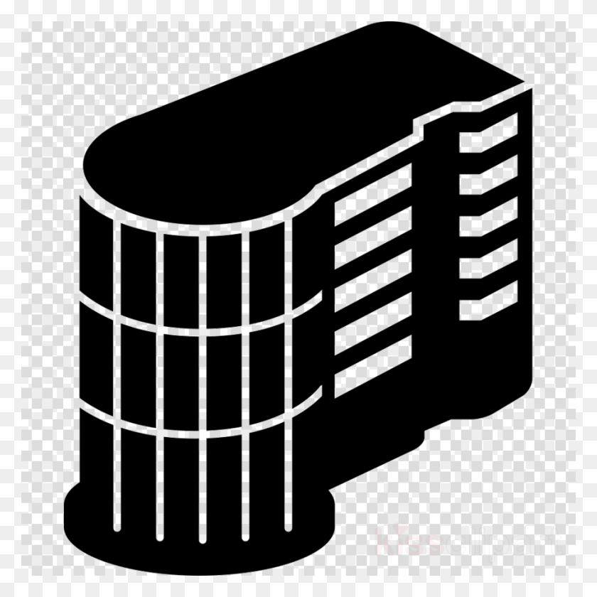 900x900 Значок Здания Черно-Белый Клипарт Значок Здания Черно-Белый, Цилиндр Hd Png Скачать