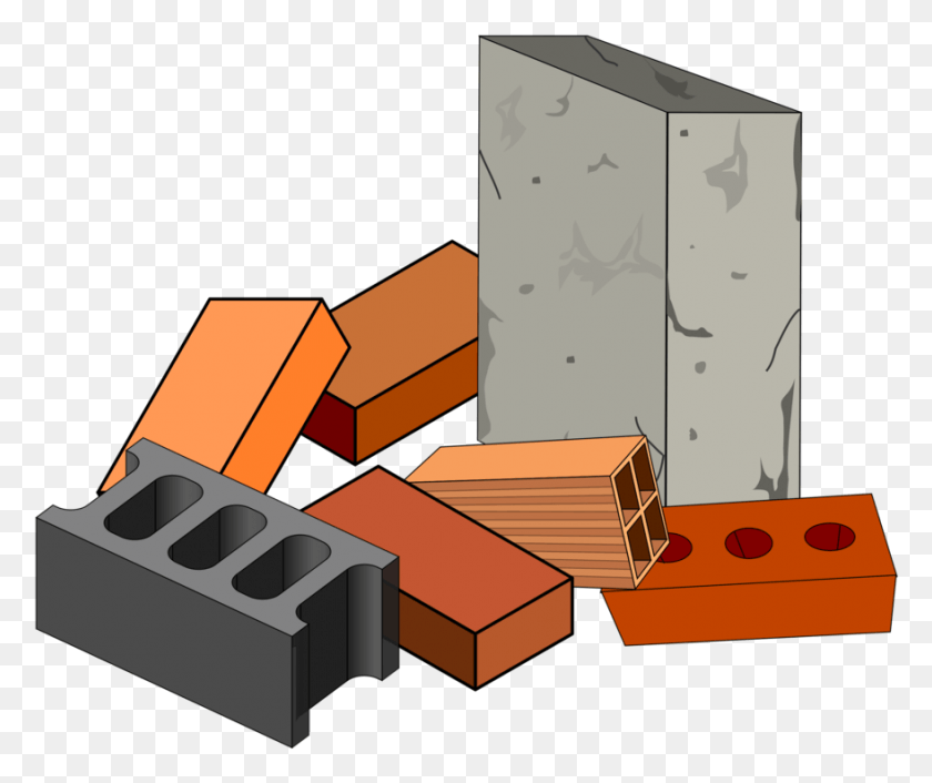 879x729 Building Materials Brick Concrete Clipart Pic Building Materials, Wood, Box, Plywood HD PNG Download