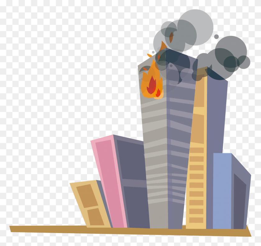 1328x1246 Edificios En Fuego Animación, Arquitectura, Torre, Texto Hd Png