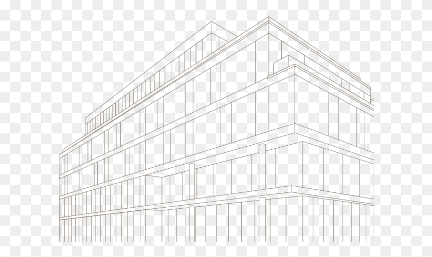 614x441 Building Outline Architecture, Handrail, Banister, Railing HD PNG Download