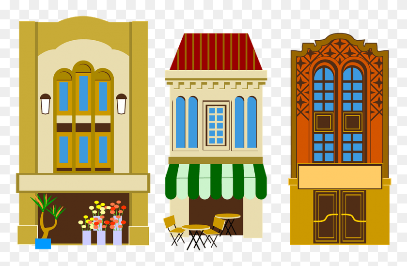 895x562 Building Storefront Shop Florist Illustration, Architecture, Home Decor, Window Descargar Hd Png