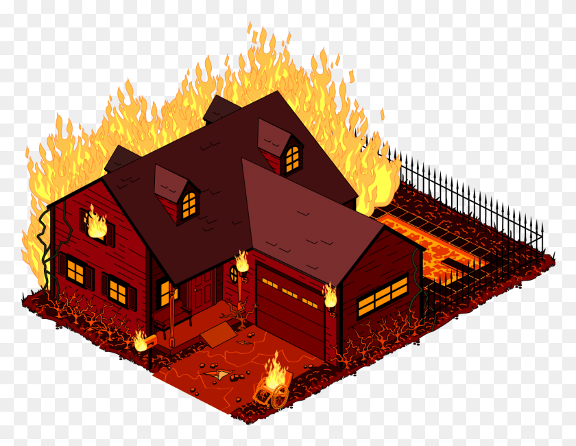 1401x1061 Building Swansonhouse Fire&brimstone Family Guy House On Fire, Housing, Flame, Construction Crane HD PNG Download