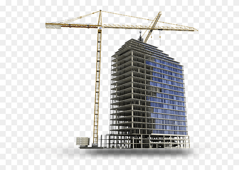 841x579 Building Under Construction, Construction Crane, Construction, Office Building HD PNG Download
