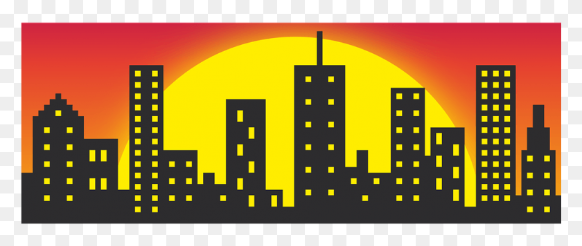 961x365 Building Vector Batman City Vector, Pac Man HD PNG Download