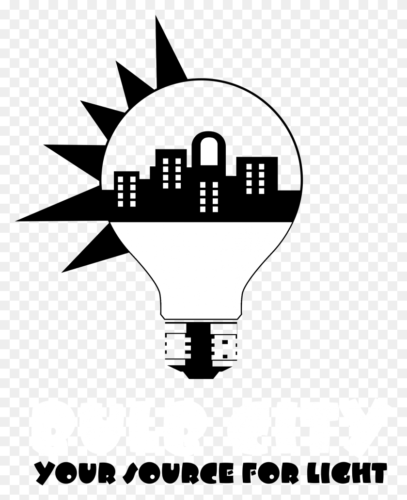 1871x2331 Bulb City 01 Logo Black And White City, Light, Lightbulb, Poster HD PNG Download