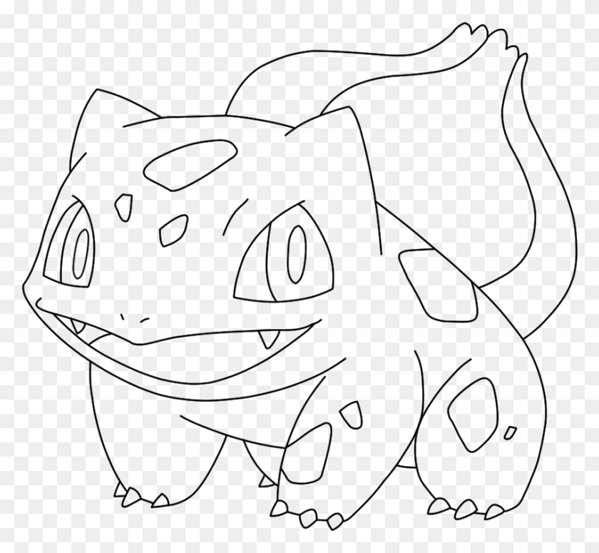 848x778 Bulbasaur Coloring Pages, Gray, World Of Warcraft HD PNG Download