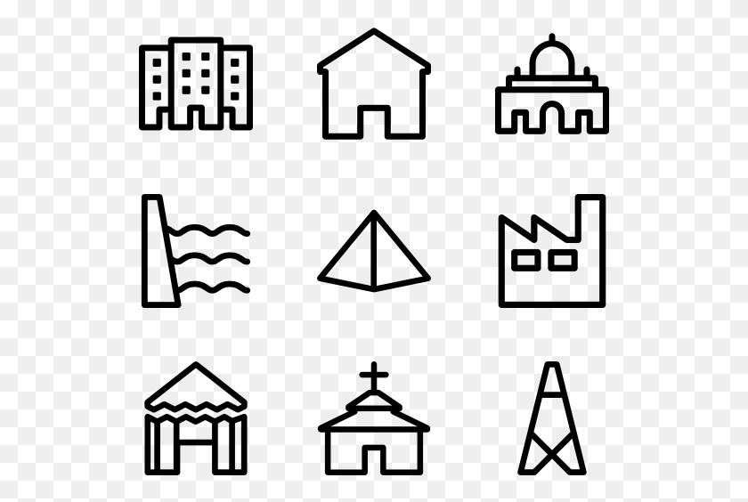 600x564 Bulding Clipart Building Outline, Gray Sticker PNG