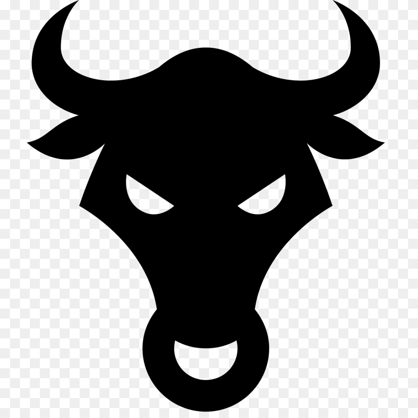 1600x1600 Bull Icon, Gray Clipart PNG