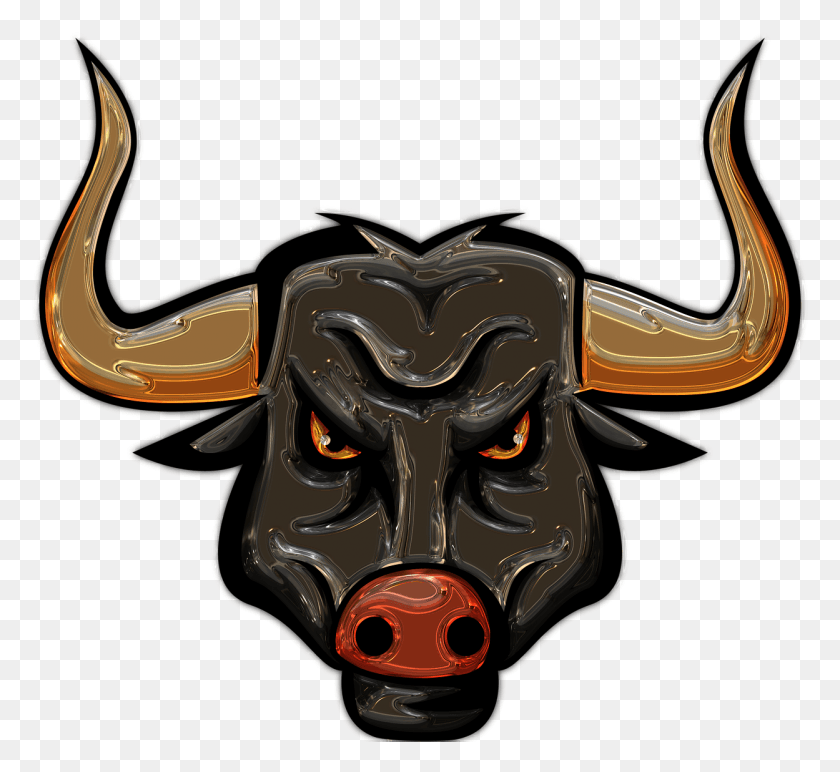 1249x1141 Bull Longhorn Metallizer Art Glass Factory Bull Cartoon Horns, Statue, Sculpture HD PNG Download