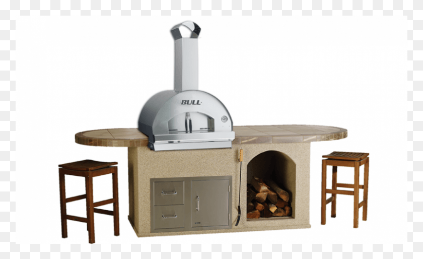 801x467 Bull Pizza Q Outdoor Pizza Kitchen Island Bull Pizza Oven Outdoor Kitchen, Fireplace, Indoors, Hearth HD PNG Download