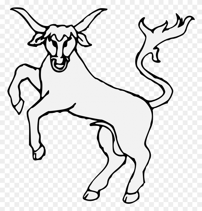 1220x1279 Bull Rampant Guardant Ringed Illustration, Stencil, Goat, Mammal HD PNG Download