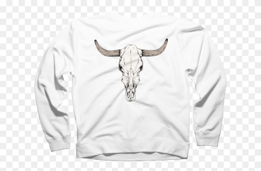 622x490 Bull Skull Crew Neck, Clothing, Apparel, Sleeve HD PNG Download