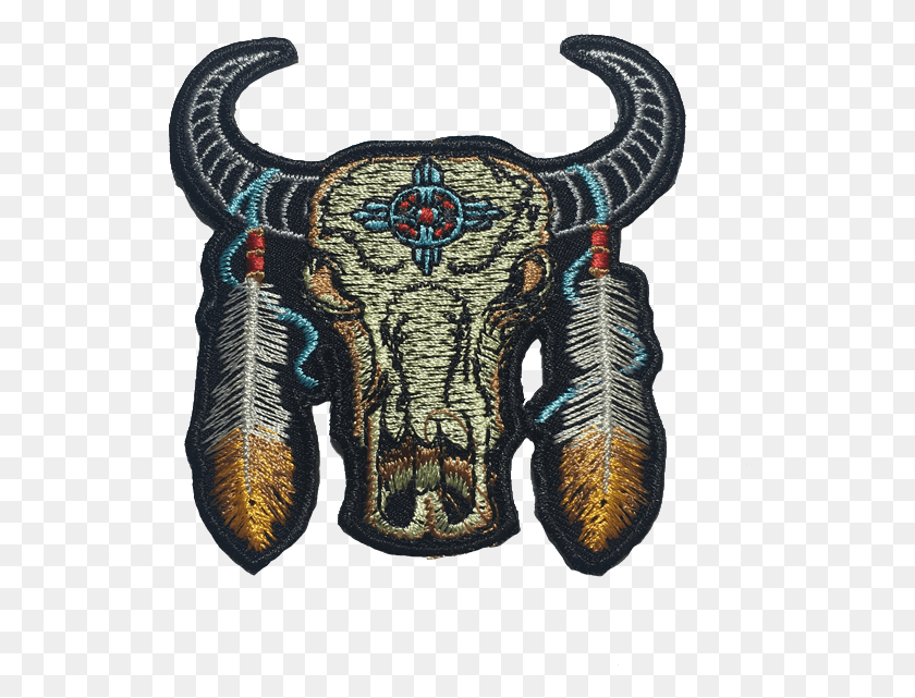 532x581 Bull Skull With Feathers Bull, Rug, Elephant, Wildlife HD PNG Download