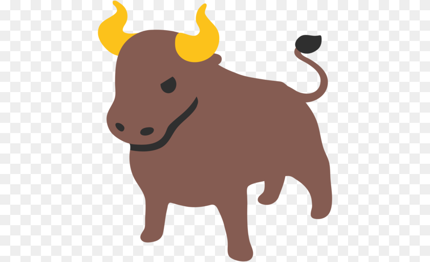 512x512 Bull Spanish Flag Emoji, Animal, Mammal, Buffalo, Wildlife Transparent PNG