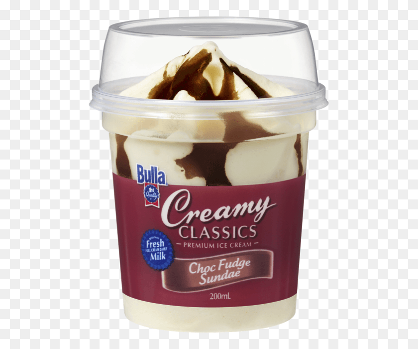 487x640 Bulla Creamy Classics Chocolate Sundae Cup, Dessert, Food, Cream HD PNG Download