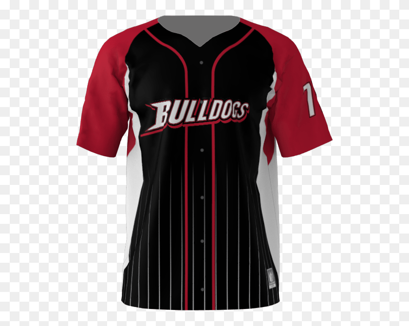 530x610 Bulldogs Custom Dye Sublimated Full Button Baseball Baseball Uniform, Clothing, Apparel, Shirt HD PNG Download