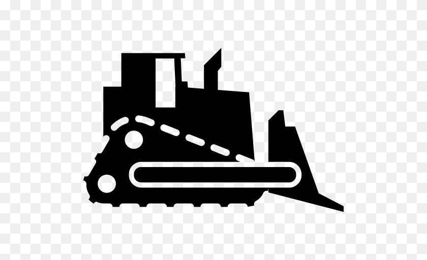 Bulldozer Icon With And Vector Format For Unlimited, Gray PNG