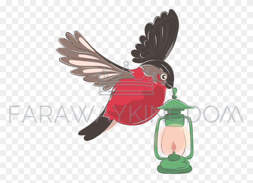 3506x2471 Bullfinch Lamp Christmas Cartoon Vector Illustration Cartoon, Bird, Animal, Cardinal HD PNG Download