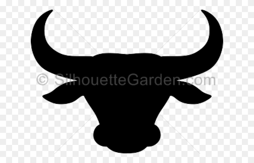 640x480 Bulls Clipart Bull Head Buffalo Head Silhouette, Hand, Stencil HD PNG Download