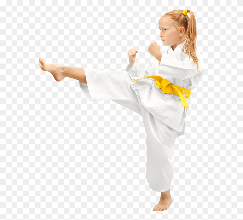 571x702 Bully Prevention Classes At Karate For Kids Little Girl Karate Kick, Person, Human, Martial Arts HD PNG Download