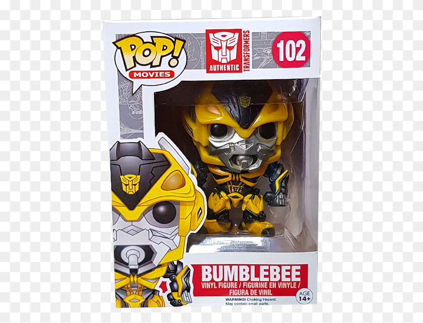 436x581 Descargar Png Bumblebee Pop Vinyl Figure Bumblebee, Etiqueta, Texto, Casco Hd Png