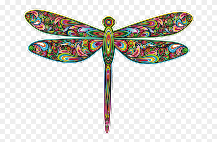 662x491 Bumper Sticker Decal Trippy Dragonfly, Insect, Invertebrate, Animal HD PNG Download