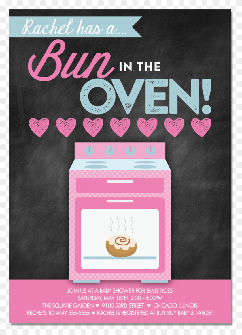 811x1144 Bun In The Oven Chalkboard Poster, Advertisement, Flyer, Paper HD PNG Download