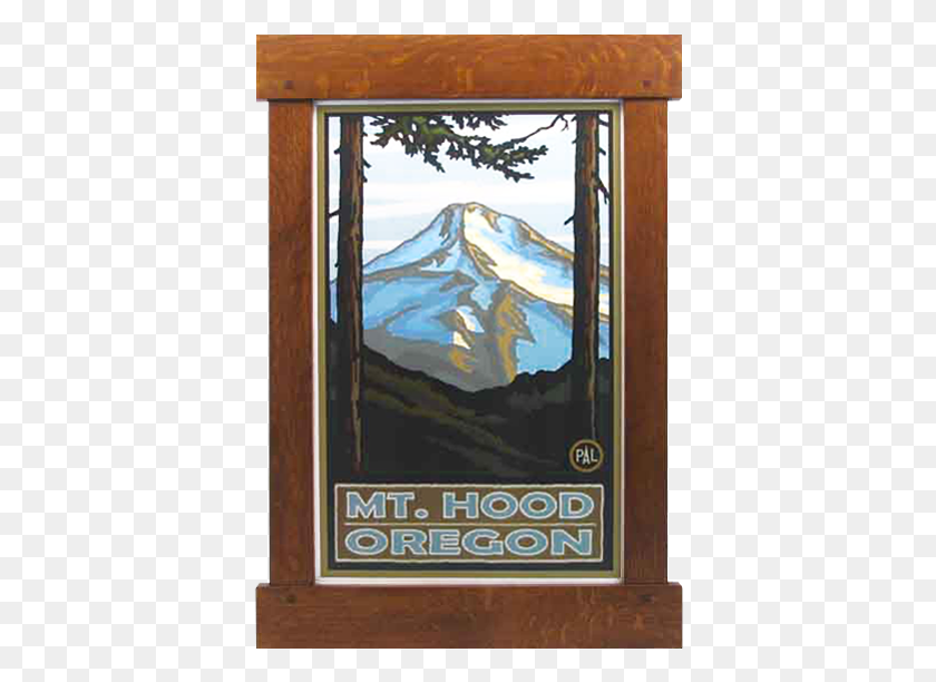 386x552 Bungalow Style Frame Mt Hood Vintage Poster, Picture Window, Door HD PNG Download