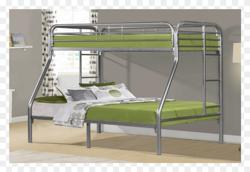 981x652 Bunk Bed 39 54 Lit Superpose Gris Metal, Furniture, Bunk Bed, Bedroom HD PNG Download