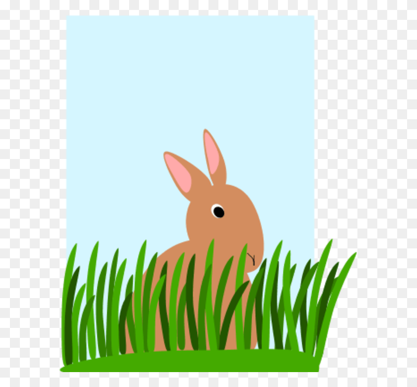600x719 Bunnies Clipart Grass Rabbit In The Grass Cartoon, Rodent, Mammal, Animal HD PNG Download