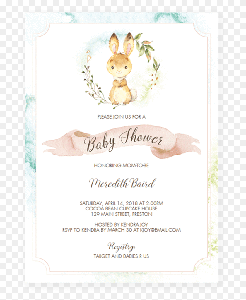 700x965 Bunny Baby Shower Invitation Template By Littlesizzle Rabbit, Poster, Advertisement, Flyer HD PNG Download