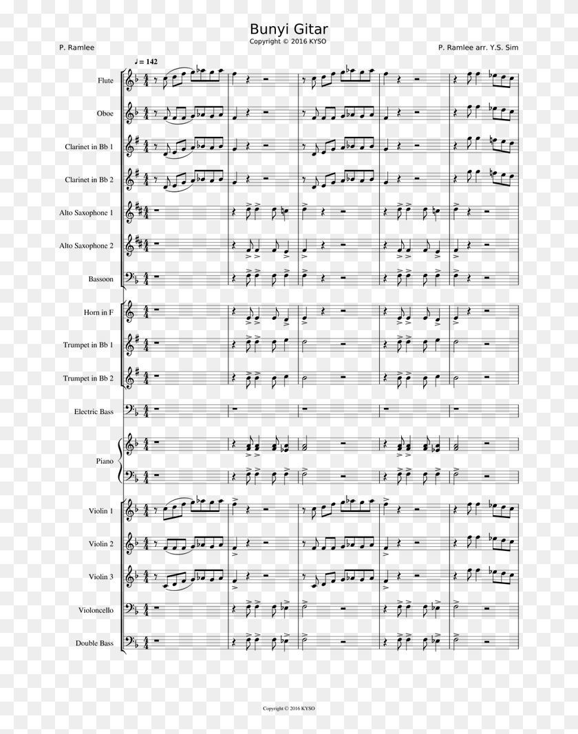 674x1007 Bunyi Gitar For Orchestra Sheet Music For Flute Clarinet Star Spangled Banner For Euphonium, Gray, World Of Warcraft HD PNG Download