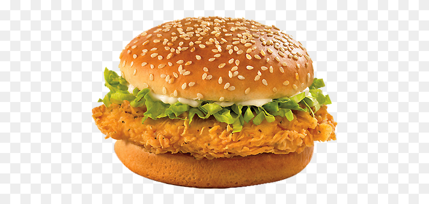 483x340 Burger King Chicken Sandwich, Burger, Food, Sesame HD PNG Download