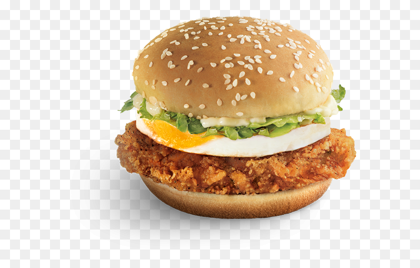 587x477 Burger With Egg Milo Dinosaur Mcflurry, Food HD PNG Download