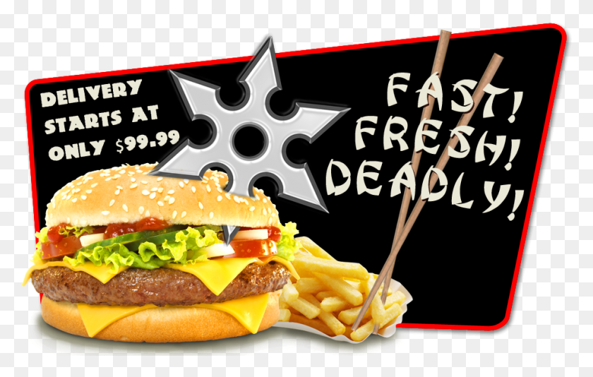 954x580 Burgers Ninja Burger, Food, Fries, Lunch HD PNG Download