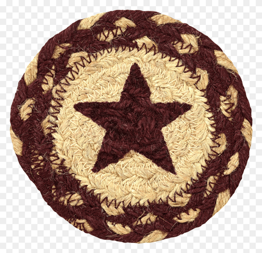 1119x1081 Burgundy Tan Jute Coaster Stencil Star Set Of Country Flag With Red Star, Rug, Symbol, Star Symbol HD PNG Download