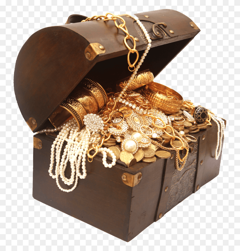 745x819 Buried Treasure Treasure Gold Box Image With Treasure Hunt Themed Party, Purse, Handbag, Bag HD PNG Download