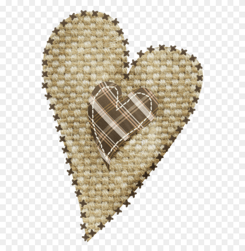 563x800 Burlap Heart Clipart Country Heart, Pillow, Cushion, Rug HD PNG Download
