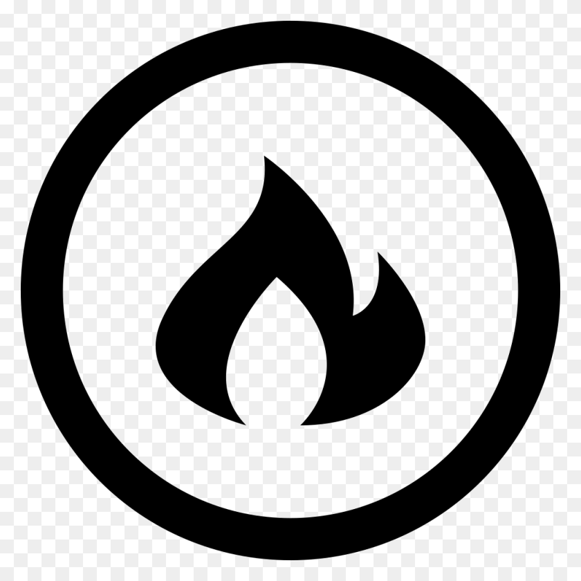 980x980 Burn Circular Interface Button With Fire Flames Comments Linkedin Icon White Circle, Symbol, Logo, Trademark HD PNG Download