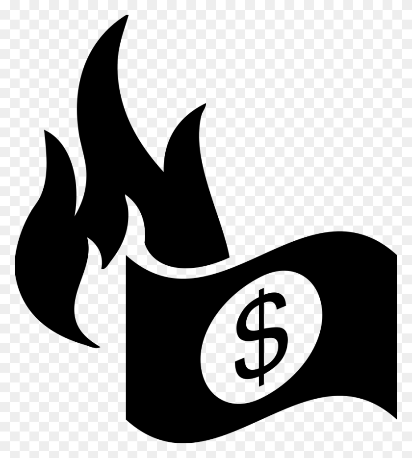 874x980 Burning Dollar Paper Bill Svg Icon Free Fire Safety, Number, Symbol, Text HD PNG Download
