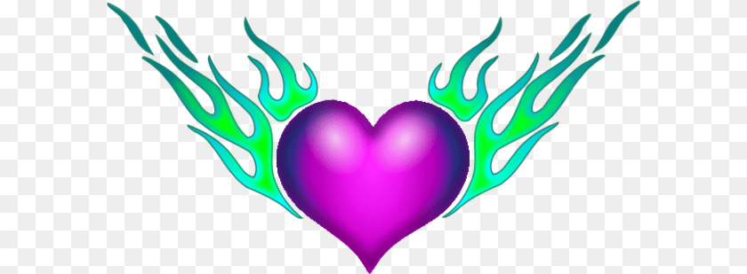 Burning Hearts Dibujar Un Corazon Con Alas, Purple, Heart, Accessories, Fish Sticker PNG