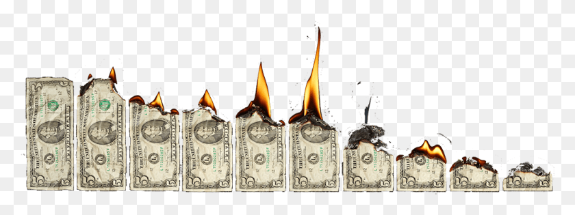 999x327 Burning Money Burning Cash, Fire, Wristwatch, Liquor HD PNG Download