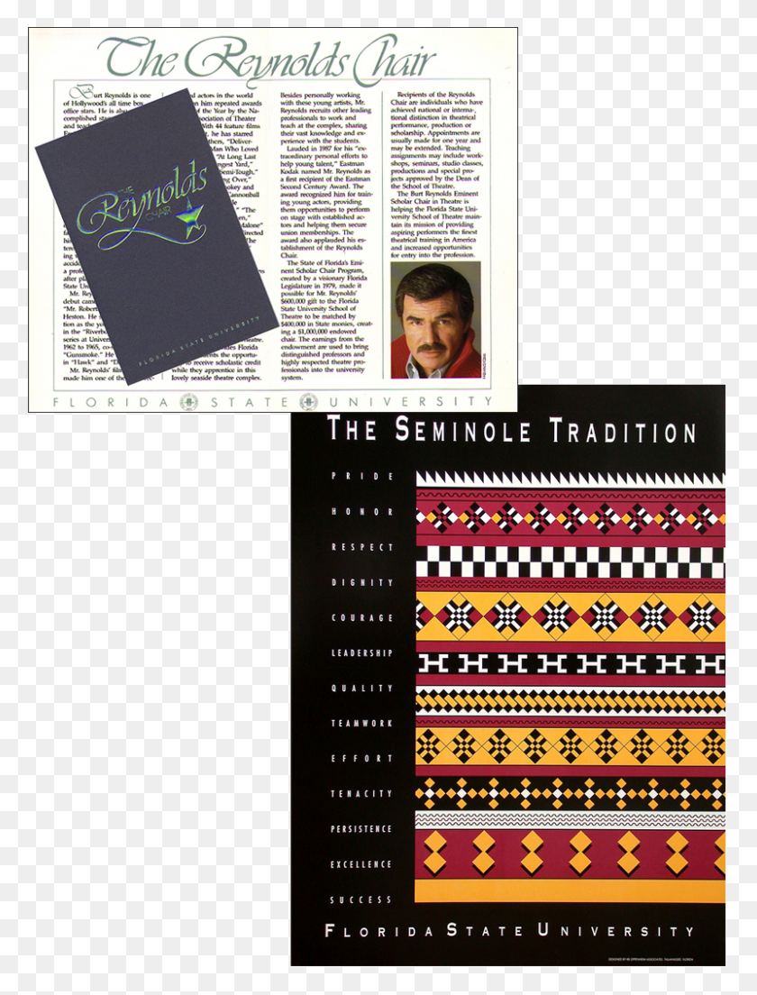 800x1071 Burt Reynolds Fsu Seminole Indian Designs, Person, Human, Text HD PNG Download